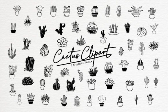 Cactus Clipart Font: A Unique Design Touch