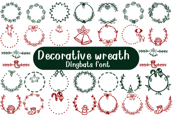 Decorative Wreath Font for Festive Designs