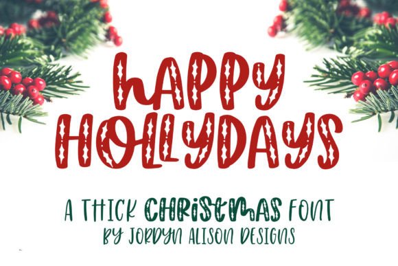 Happy Hollydays Font for Festive Design