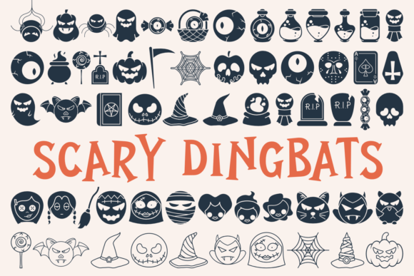 Scary Dingbats Font for Halloween Marketing