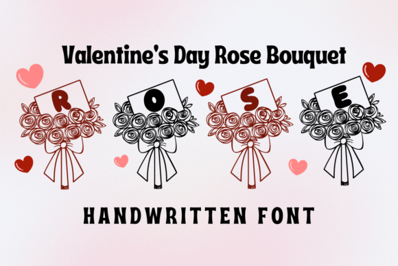 Valentine's Day Rose Bouquet Font